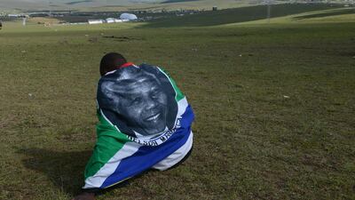 Mnikelo Ndagankulu overlooks former South African president Nelson Mandela’s final resting place in his ancestral home of Qunu. Roberto Schmidt / AFP