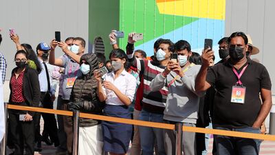 Guests taking photos during India’s 73rd Republic Day Celebration.