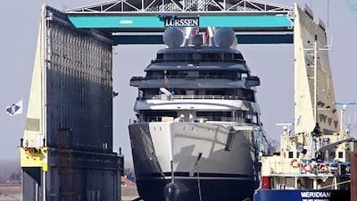 The 180-metre Azzam, was built by the German shipyard Lürssen this year and exceeds some commercial cruiseliners in size. Claus Schäfe / TheYachtPhoto.com