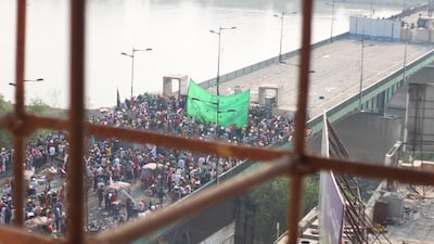 The bridge, which leads to the Green Zone, has become a flashpoint for violence against the protesters. Pesha Magid