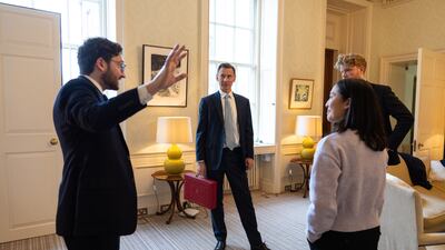 The Chancellor prepares for the budget with his team. Photo: HM Treasury