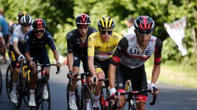 UAE Team Emirates riders during Stage 18.