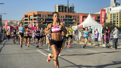 Chirine Njeim at the start of the Beirut Marathon Association's 10km women's race on Sunday, May 23 in Lebanon.