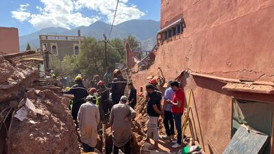 Earthquake devastation in Douar El Darb village in Weguen municipality of El Haouz district. Photo: Ghaya Ben Mbarek / The National