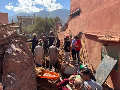 Earthquake devastation in Douar El Darb village in Weguen municipality of El Haouz district. Photo: Ghaya Ben Mbarek / The National