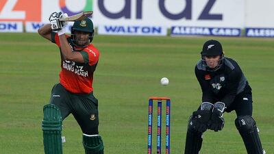 Bangladesh's Shakib Al Hasan hit 25 during the chase. AFP