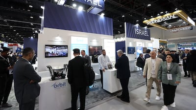Visitors to the Israel pavilion at Idex 2025, held at Adnec. The National
