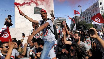 Demonstrators in Tunis have held several protests against the reconciliation bill, which grants amnesty to officials accused of corruption during the rule of the former regime. Zoubeir Souissi / Reuters