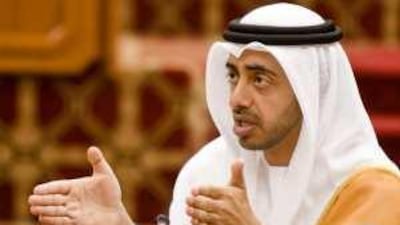 Sheikh Abdullah bin Zayed, the Foreign Minister, speaking at the Federal National Council.