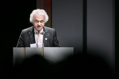 Lebanese-born French novelist Amin Maalouf will take part in the Emirates Airline Festival of Literature 2021. Reem Mohammed / The National