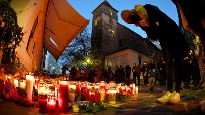 Candles are lit in tribute to the victims of the terror attack in Vienna last year on November 2 that left 4 dead and at least 23 injured. AFP