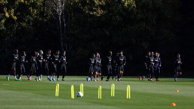 Chelsea's players during training. AFP