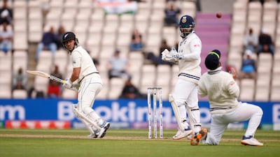 India fielder Ajinkya Rahane takes a catch to dismiss New Zealand's Neil Wagner for a duck. reuters