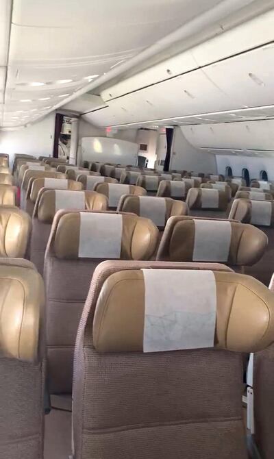 Just seven passengers were on board the first direct flight between Abu Dhabi and London Heathrow Airport. Kathryn Wainwright