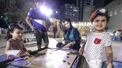 Card games at Qasr Al Hosn. Victor Besa / The National