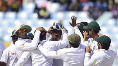 The Bangladesh Test team shown during a match last July against South Africa. Munir uz Zaman / AFP
