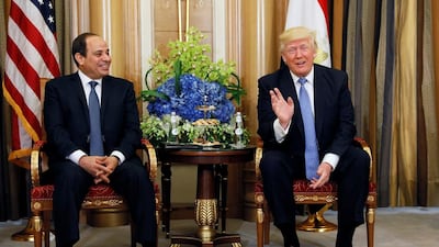 Donald Trump meets Egyptian president Abdel Fattah El Sisi in Riyadh, Saudi Arabia, May 21, 2017. Jonathan Ernst/ Reuters