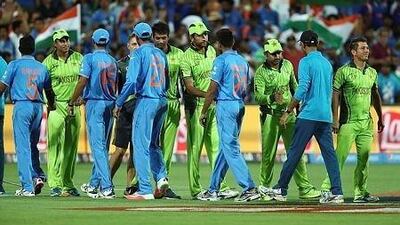 India and Pakistan shake hands after their match in February at the 2015 Cricket World Cup. Morne de Klerk / Getty Images / February 15, 2015