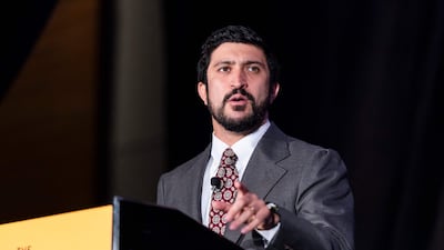 US Representative Greg Casar speaks about the push for AI regulations during the Pro-Human Assembly in Washington (AFP)