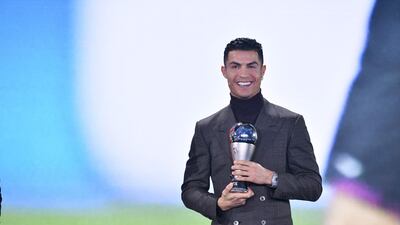 Portuguese striker Cristiano Ronaldo receives the FIFA Special Best Men Award 2021 during the Best FIFA Football Awards 2021 in Zurich. AFP