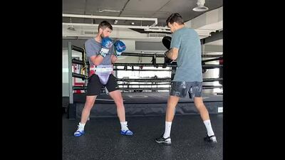 Former British super middleweight champion Rocky Fielding trains in Dubai.