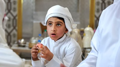 Al Dhafra resident Saeed, six, has grown up learning about Bedouin camel traditions