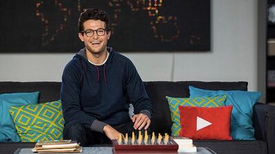 This undated image released by YouTube Nation shows host Jacob Soboroff on the set of "YouTube Nation." The five-minute "YouTube Nation" program will post weekdays at 9 p.m. Eastern Time/6 p.m. Pacific Time starting Tuesday, Jan 14, 2014. (AP Photo/YouTube Nation)