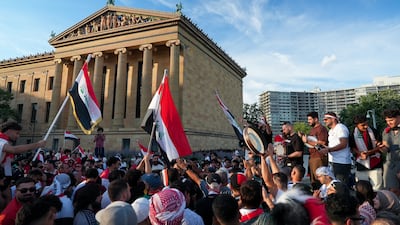 Iraq fans gather in Philadelphia. Joshua Longmore / The National