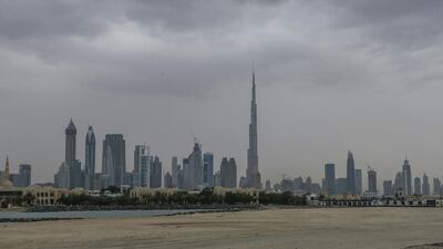 Thursday started with grey skies and light thunder in Dubai, above, and other parts of the country. Sarah Dea / The National