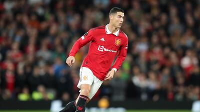 Cristiano Ronaldo runs with the ball. Getty