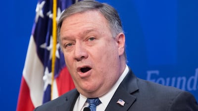 US Secretary of State Mike Pompeo delivers remarks on 'After the Deal - A New Iran Strategy', at the Heritage Foundation in Washington, DC, USA, 21 May 2018. EPA/Michael Reynolds