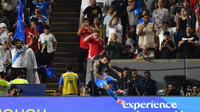 Al Hilal's Brazilian forward Malcom celebrates scoring his second goal. AFP