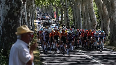 The peloton on Stage 16. AFP