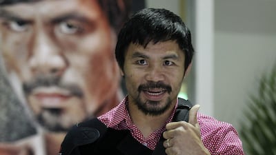 Manny Pacquiao will visit the du shop at Dubai Mall on November 4, ahead of a game by Philippine Basketball Association team Mahindra Enforcers, for which Pacquiao is both head coach and a player. EPA