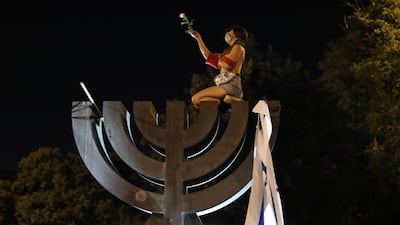 People protest against Israeli Prime Minister Benjamin Netanyahu corruption charges, outside the Israeli Knesset (parliament) in Jerusalem, Israel. EPA