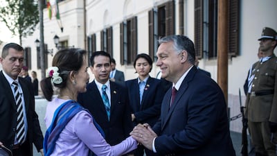 Hungarian Prime Minister Viktor Orban with Myanmar's de facto leader Aung San Suu Kyi. Both have been accused of failing to behave with the dignity and decorum expected of their office / Prime minister's press office