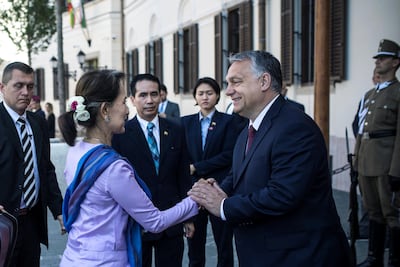 Hungarian Prime Minister Viktor Orban with Myanmar's de facto leader Aung San Suu Kyi. Both have been accused of failing to behave with the dignity and decorum expected of their office / Prime minister's press office