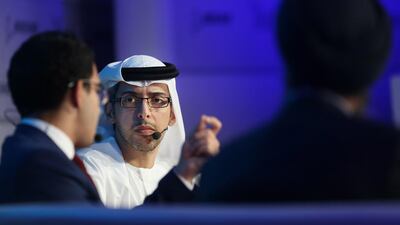 The National’s Editor-in-Chief, Mohammed Al Otaiba, moderates a discussion at the summit. Delores Johnson / The National