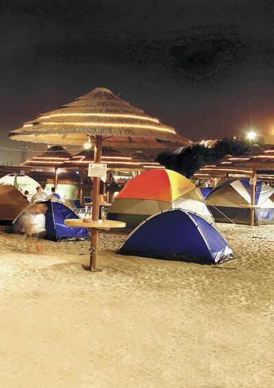 The Club Abu Dhabi offers residents the opportunity to camp at the beach. The Club