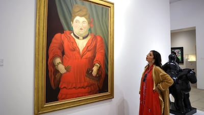 Colombian artist Fernando Botero's Society Woman is set to go under the hammer in Riyadh this weekend. AFP