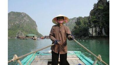 A fisherman in Halong Bay, Vietnam. Around 1,600 people live in four floating villages within the bay. Effie-Michelle Metallidis for The National