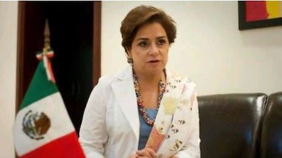 Mexico's Secretary of Foreign Affairs, Patricia Espinosa, at the new Mexican Embassy in Abu Dhabi.