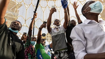 Live music from Sierra Leone artists performed at Expo 2020, Al Wasl Plaza, with dignitaries present from Sierra Leon.(Photo: Antonie Robertson / The National)