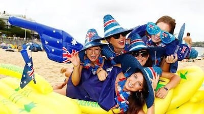 Revellers celebrating Australia Day on a Sydney beach. Brendon Thorne / Getty