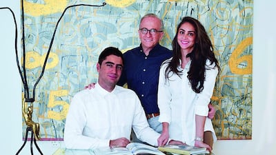 Wajih Nakkash with son Omar Nakkash, left, and daughter Aya Nakkash.