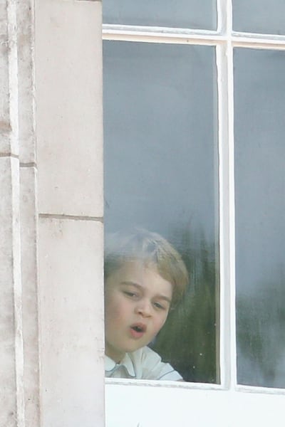Prince George peeking out. Getty Images