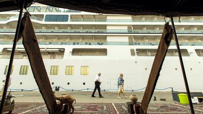 The Seabourn Encore ship arrives in Abu Dhabi marking the beginning of the cruise season. Christopher Pike / The National
