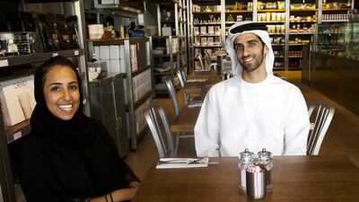 Farah Al Qaissieh and Faisal Al Hammadi are co-founders of Stutter with a Smile. Christopher Pike / The National
