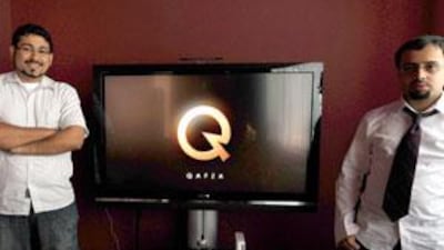 The Qafza co-founders Baraa Abdulla, left, and Mohammed al Saqer are planning to hire as much homegrown talent as they can.