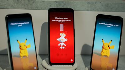 The new Google Pixel 4 smartphones are displayed during a Google launch event in New York City, New York, US, October 15, 2019. REUTERS/Eduardo Munoz